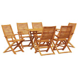Garden Dining Set Folding 7 pcs Brown Solid Acacia Wood 3375757