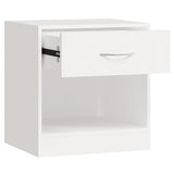 ZNTS Nightstand 2 pcs with Drawer White 242547