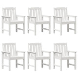 Garden Dining Chair 6 pcs White 65.5 x 55.5 x 88cm Plastic 3335798