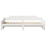 Daybed with Trundle without Mattress White 90x200 cm Solid Wood 850906