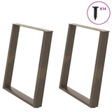 Dining Table Legs U-Shaped 2 pcs Natural Steel 70x cm Steel 4012795