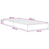 Floor Bed Frame Concrete Grey 80 x 200 cm Engineered Wood 8009080