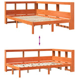 Bookcase Bed without Mattress Wax Brown 120x200 cm Solid Wood Pine 3324322