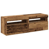 TV Cabinets with LED Lights 2 pcs Old Wood Engineered Wood 856310