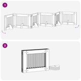 Dog Gate with Stands 6 pcs Grey Sonoma 80 x 60 cm 892142