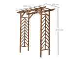 Wooden Garden Arbor, Arch Trellis with Classic Countryside Style, Pergola Style Roof for Climbing T3398P547989