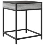 ZNTS Coffee Table with Infinity LED Grey Sonoma 40x40x51 cm 847675