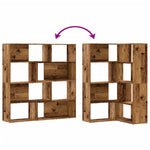 Corner Bookcase 4-Tier Old Wood 85x85x140 cm Engineered Wood 3307817