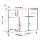 ZNTS Sideboard White 100x40x75 cm Solid Wood Pine 820148