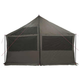 Family Tent Brown grey 450 x 400 x 265 cm Polyester and Steel 42029014
