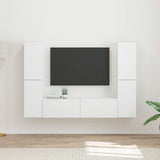 TV Cabinet Set 6 pcs White Engineered Wood 3409105