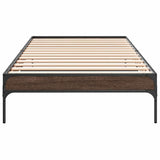 Bed Frame without Mattress Brown Oak 75x190 cm Small Single 845060