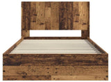 Bed Frame with Storage and Headboard Old Wood 90 x 190 cm 3414163