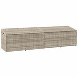 Garden Storage Box Light Grey 220x50x58 cm Poly Rattan 4104078