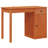 Desk with Drawer Wax Brown 100 x 50 x 74 cm Solid Pine Wood 8006902