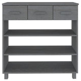 Console Table HAMAR Dark Grey 90x35x90 cm Solid Wood Pine 340466