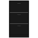 Shoe Cabinet Black 59x17x108 cm Engineered Wood 342528