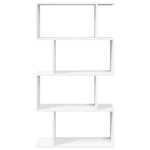 ZNTS Room Divider Bookcase 4-Tier White 70x24x129 cm Engineered Wood 858102