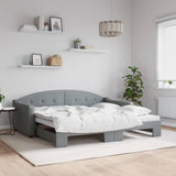 Daybed with Trundle without Mattress Light Grey 90x190 cm Single 3197599