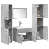 4 Piece Bathroom Furniture Set Concrete Grey Engineered Wood 3324886