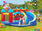 Kids Bouncy Castle, with Slide, Pool, Trampoline, Climbing Wall, Blower T3398P555814