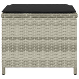Garden Stools with Cushions 4 pcs Light Grey 41x41x36 cm Poly Rattan 365046