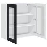 Wall Glass Cabinet PORTO Black 80 x 31 x 80 cm Engineered Wood 885416