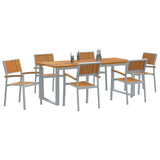 Garden Dining Set 7 pcs Grey and brown 200 x 90 x 75 cm 3284357