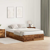 Storage Bed Frame Old Wood 120 x 200 cm Engineered Wood 3335371