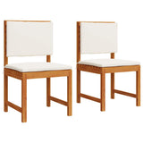 Garden Chair with Cushion 2 pcs Brown Solid Acacia wood 4107155