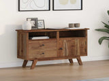 Sideboard Natural 100 x 30 x 68 cm Solid Teak Wood 42017956