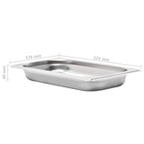 50893 Gastronorm Containers 12 pcs GN 1/3 40 mm Stainless Steel
