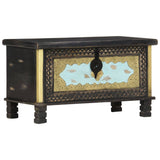 Storage Chest Black 80x40x45 cm Solid Mango Wood 286396