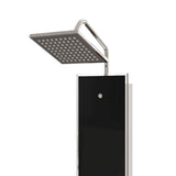 Shower Panel Unit Glass 18x45.5x130 cm Black 151418