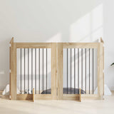 Dog Gate with Stands 4 pcs Sonoma Oak 80 x 100 cm 892044