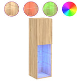 TV Cabinets with LED Lights 2 pcs Sonoma Oak 30.5x30x102 cm 837020