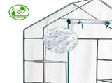Mini Walk-in Greenhouse with PVC Cover, 4-Shelf Indoor Outdoor Planting Green House for 62584139