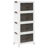 Stackable Storage Box with Wheels 4-Tier 28 L 48x29.5x112.5 cm 4012371