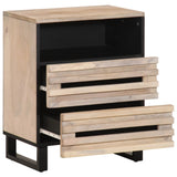 ZNTS Bedside Cabinet 50x34x62 cm Solid Wood Rough Mango 377486