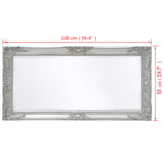 ZNTS Wall Mirror Baroque Style 100x50 cm Silver 243681