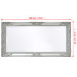 ZNTS Wall Mirror Baroque Style 100x50 cm Silver 243681