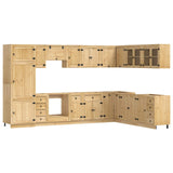 Cabinet with Drawer SKI 14 pcs Honey Brown Solid Pine Wood 3392646
