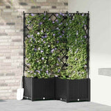 Garden Planter 3 pcs Black 80 x 80 x 143 cm Plastic 42002841