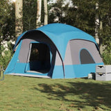 Family Tent Cabin 6-Person Blue Waterproof 4009556