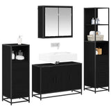 Bathroom Furniture Set 4 pcs Black Oak Engineered Wood 3402484