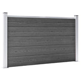 Fence Panel Set WPC 872x105 cm Black 3070450