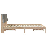 Bed Frame Light Grey 140 x 200 cm Solid Pine Wood 878814