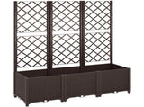 Raised Garden Bed with Trellis, Plastic Planter Box with Drainage Holes and Drain Plugs for Climbing T3398P311652