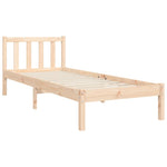 ZNTS Bed Frame without Mattress 90x190 cm Single Solid Wood Pine 3192196