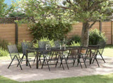 Garden Dining Set 9 pcs Anthracite Powder-Coated Steel 3379295